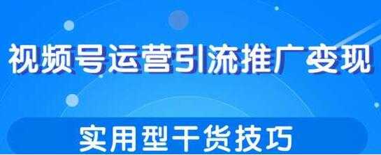 视频号运营引流推广变现，实用型干货技巧-创业网