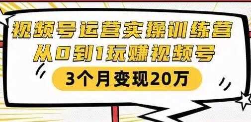 财神大咖会《微信视频号运营实操训练营》从0到1玩赚视频号，3个月变现20万-创业网