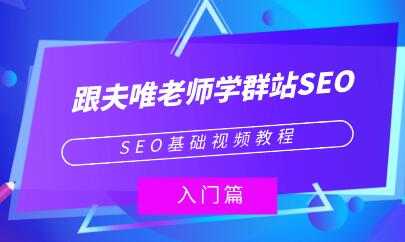 夫唯《群站seo优化教程视频》SEO基础视频教程-创业网