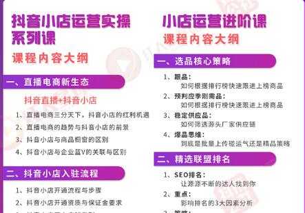 小店运营全套系列课 从基础入门到进阶精通，系统掌握月销百万小店核心秘密-创业网