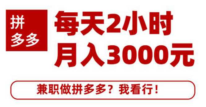 搜外网·拼多多副业课程，每天2小时月入3000元 学习这门课程真的能赚钱-创业网