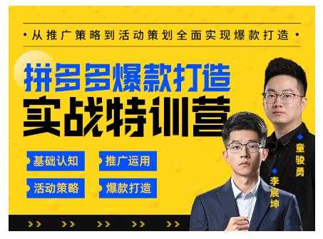 玺承云·拼多多爆款打造实战特训营，一套从入门到高手课程，让你快速拿捏拼多多-创业网