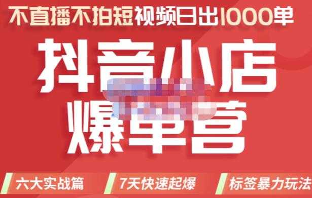 推易电商·2022年抖音小店爆单营，不直播、不拍短视频、日出1000单，暴力玩法-创业网