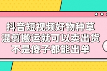 抖音短视频好物种草，混剪搬运就可以卖出货，不是傻子都能出单-创业网