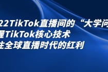 2022TikTok直播间的“大学问”掌握TikTok核心技术 抓住全球直播时代的红利-创业网