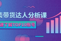 服装带货达人分析课：带你快速了解TOP10账号，玩转服装行业！-创业网