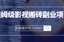 保姆级影视搬砖副业项目 无脑操作月入5000+-创业网