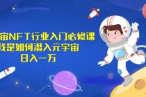 《元宇宙NFT行业入门必修课》我是如何潜入元宇宙日入一万-创业网