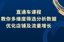 直通车课程，教你多维度筛选分析数据，优化店铺及流量增长-创业网