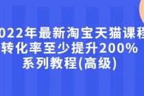 2022年最新淘宝天猫课程-转化率至少提升200%系列教程(高级)-创业网