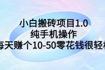 小白搬砖项目1.0，纯手机操作，每天赚个10-50零花钱很轻松-创业网