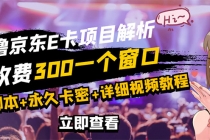 京东无限E卡全自动挂机项目 号称日入500–1000【永久版脚本+详细操作教程】-创业网