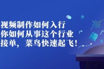 视频制作如何入行，教你如何从事这个行业以及如何接单，菜鸟快速起飞！-创业网