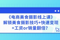 《电商美食摄影线上课》解锁美食摄影技巧+快速变现+工资or销量翻倍-创业网