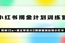 《小红书捞金计划训练营》粉丝10w+博主带你从0粉到变现玩转小红书（72节课)-创业网