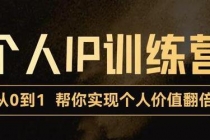 从0到1打造短视频个人IP训练营，精准强吸粉+人设塑造+主页搭建+快速起号-创业网