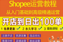 shopee运营教程：从入门基础到高级精通，开店到日出100单-创业网