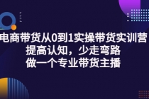 电商带货从0到1实操带货实训营：提高认知，少走弯路，做一个专业带货主播-创业网