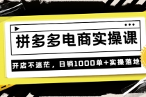 《拼多多电商实操课》开店不迷茫，日销1000单+实操落地-创业网