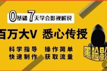 【黑脸课堂】影视解说7天速成法：百万大V 悉心传授，快速制做 获取流量-创业网