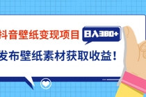 抖音壁纸变现项目：实战日入380+发布壁纸素材获取收益！-创业网