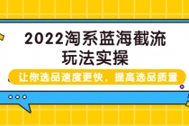 2022淘系蓝海截流玩法实操：让你选品速度更快，提高选品质量-创业网