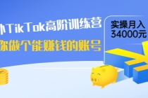 海外TikTok高阶训练营：教你做个能赚钱的账号，实操月入34000元！-创业网