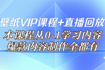 闪闪壁纸VIP课程+直播回放【新】本课程从0-1学习内容，爆款内容制作全都有-创业网