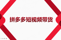 2022风口红利期-拼多多短视频带货，适合新手小白的入门短视频教程-创业网