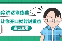 《当众讲话训练营》让你开口就能说重点，50个场景模板+200个价值感提升金句-创业网