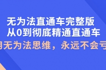 无为法直通车完整版：从0到彻底精通直通车，用无为法思维，永远不会亏损-创业网