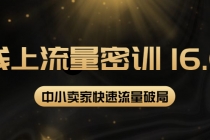 2022秋秋线上流量密训16.0：包含 暴力引流10W+中小卖家流量破局技巧 等等！-创业网