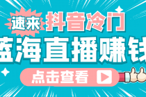 最新抖音冷门简单的蓝海直播赚钱玩法，流量大知道的人少，可做到全无人直播-创业网