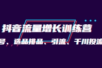 月销1.6亿实操团队·抖音流量增长训练营：起号、选品排品、引流 千川投流等-创业网