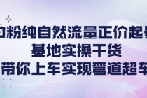 0粉纯自然流量正价起号基地实操干货，带你上车实现弯道超车-创业网