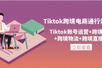 Tiktok跨境电商通行证2.0，Tiktok账号运营+跨境支付+跨境物流+跨境直播等-创业网