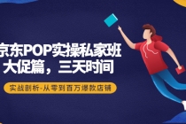 京东POP实操私家班：大促篇，3天时间，实战剖析-从零到百万爆款店铺-创业网