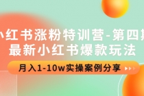 小红书涨粉特训营-第四期：最新小红书爆款玩法，月入1-10w实操案例分享-创业网