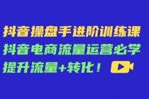 抖音操盘手进阶训练课：抖音电商流量运营必学，提升流量+转化！-创业网