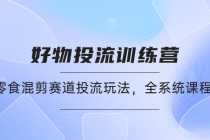 好物推广投流训练营：零食混剪赛道投流玩法，全系统课程！-创业网