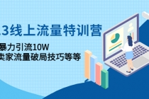 2023线上流量特训营：包含暴力引流10W+中小卖家流量破局技巧等等-创业网