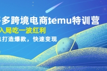 拼多多跨境电商temu特训营：先入局吃一波红利，从0到1打造爆款，快速变现-创业网