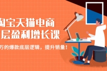 淘宝天猫电商七层盈利增长课：月入N万的爆款底层逻辑，提升销量！-创业网