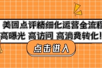 美团点评精细化运营全流程：高曝光 高访问 高消费转化！-创业网