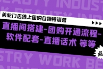 美业门店线上团购自播特训营：直播间搭建-团购开通流程-软件配套-直播话术-创业网