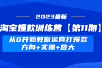 淘宝爆款训练营【第11期】 从0开始教你运营打爆款，方向+实操+放大-创业网