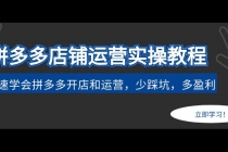 拼多多店铺运营实操教程：快速学会拼多多开店和运营，少踩坑，多盈利-创业网