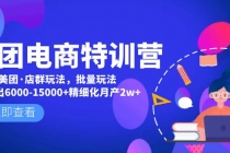 美团电商特训营：美团·店群玩法，无脑铺货月产出6000-15000+精细化月产2w+-创业网