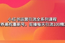 小红书运营引流全系列课程：教你养高权重新号，实操每天引流100精准粉-创业网