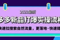 拼多多-新品打爆实操流程：轻松快速拉搜索自然流量，更落地·快速提升!-创业网